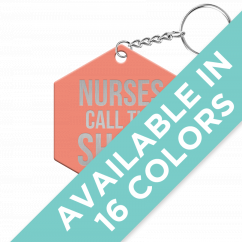 Nurses Call the Shots Hexagon Keychain